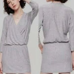 Lou & Grey Gray Women's Wrap Front Jersey Dress